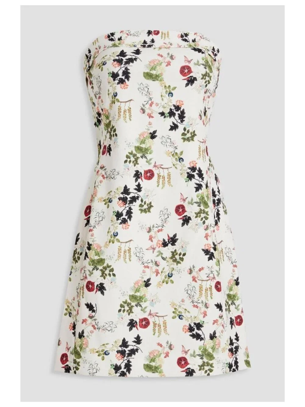 New Alice + Olivia Kelly Strapless Floral Print Mini Dress Garden Party Summer 2 - Picture 4 of 12